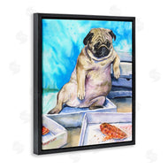 George Dyachenko | Chubby Pug Dog with Pizza Boxes Pet Portrait