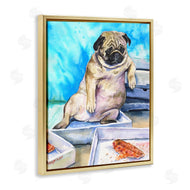 George Dyachenko | Chubby Pug Dog with Pizza Boxes Pet Portrait