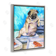 George Dyachenko | Chubby Pug Dog with Pizza Boxes Pet Portrait