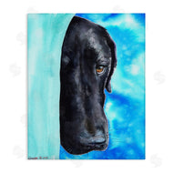 George Dyachenko | Bashful Labrador Dog Portrait Vibrant Blue