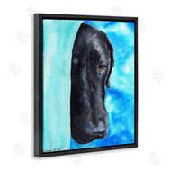 George Dyachenko | Bashful Labrador Dog Portrait Vibrant Blue
