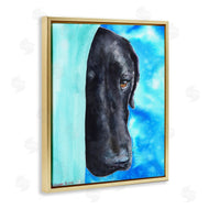 George Dyachenko | Bashful Labrador Dog Portrait Vibrant Blue