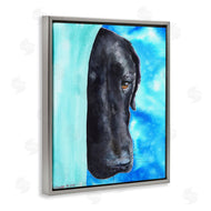 George Dyachenko | Bashful Labrador Dog Portrait Vibrant Blue