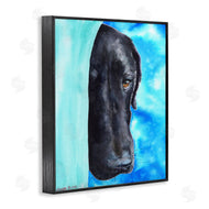 George Dyachenko | Bashful Labrador Dog Portrait Vibrant Blue