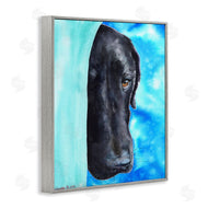 George Dyachenko | Bashful Labrador Dog Portrait Vibrant Blue