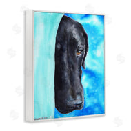 George Dyachenko | Bashful Labrador Dog Portrait Vibrant Blue