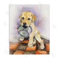 George Dyachenko | Hungry Labrador Puppy Dog Orange Tiles