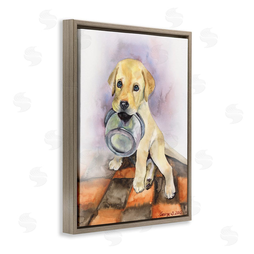 George Dyachenko | Hungry Labrador Puppy Dog Orange Tiles