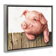 George Dyachenko | Piglet on Wooden Fence Pink Farm Animal