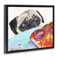 George Dyachenko | Hungry Pug and Pizza Humorous Pet Dog Portrait