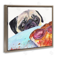 George Dyachenko | Hungry Pug and Pizza Humorous Pet Dog Portrait