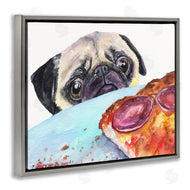 George Dyachenko | Hungry Pug and Pizza Humorous Pet Dog Portrait