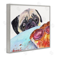 George Dyachenko | Hungry Pug and Pizza Humorous Pet Dog Portrait
