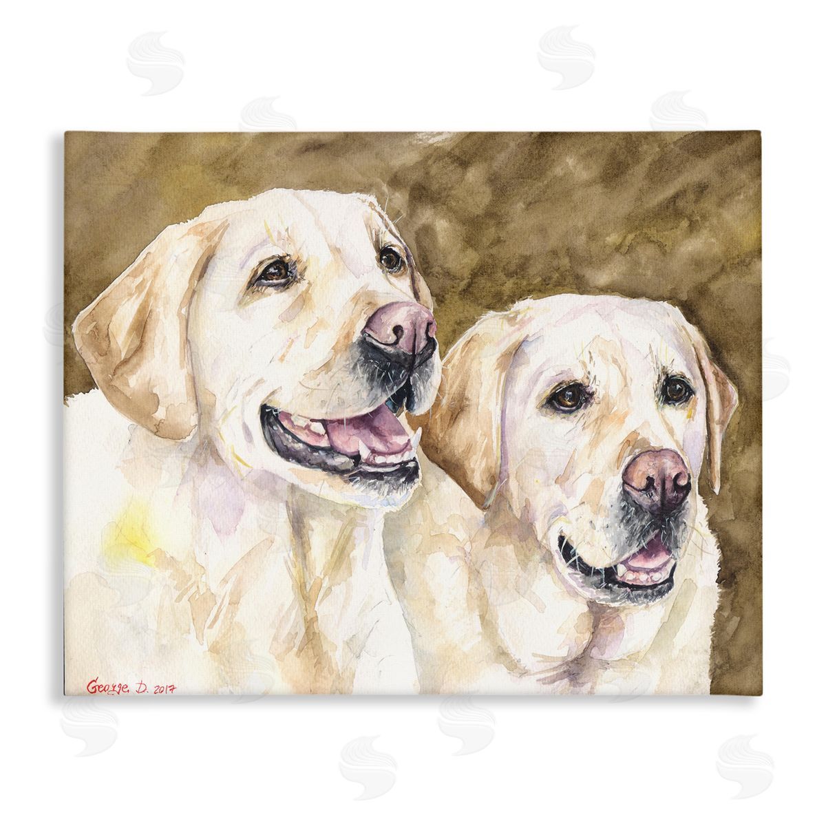 George Dyachenko Yellow Labrador Friends Pet Dogs Resting Canvas Wall Art