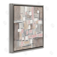 Merri Pattinian | Pink Brown Patchwork Abstract Geometric Grid