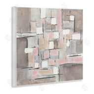 Merri Pattinian | Pink Brown Patchwork Abstract Geometric Grid