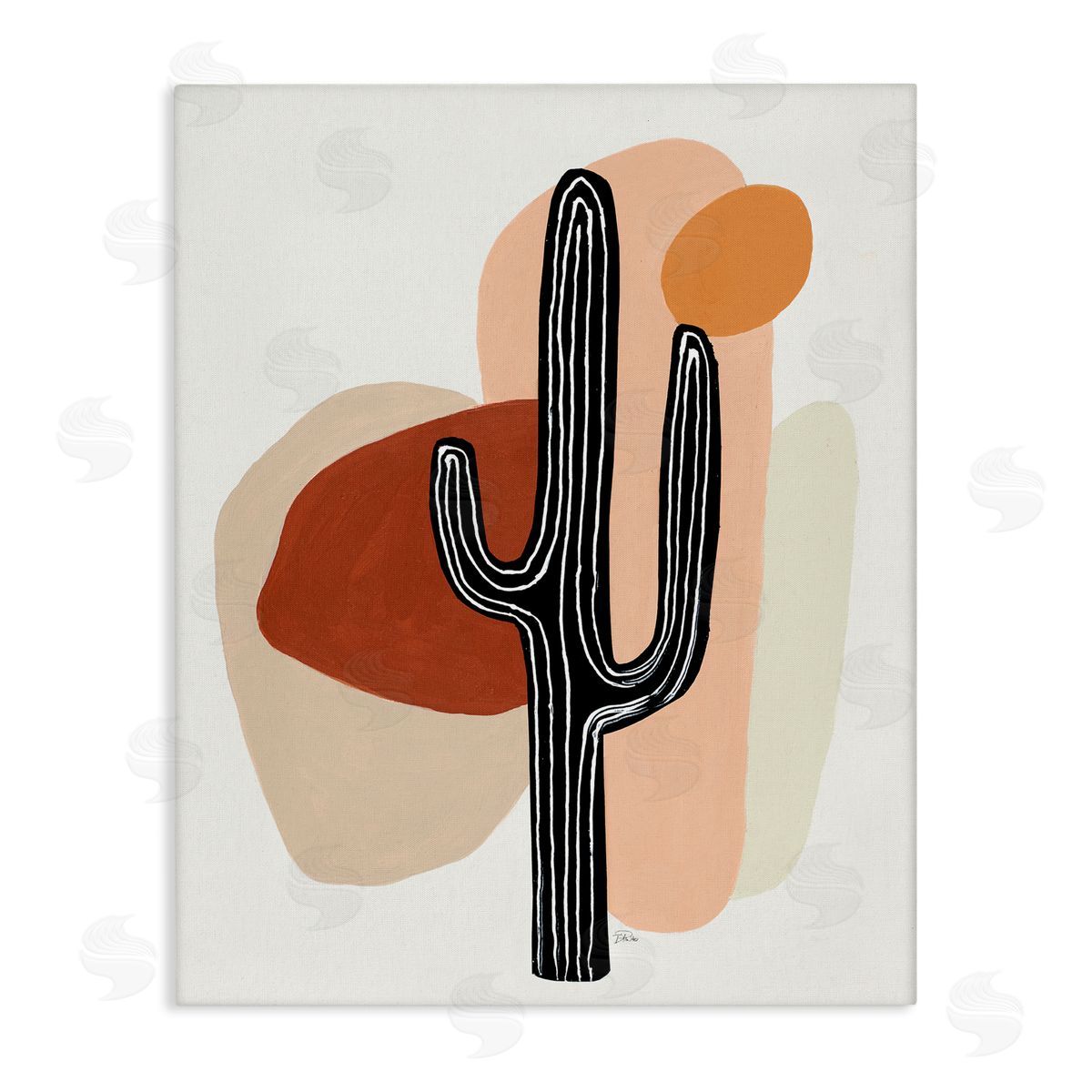 Patricia Pinto Western Terracotta Abstract Desert Cactus Plant Canvas Wall Art