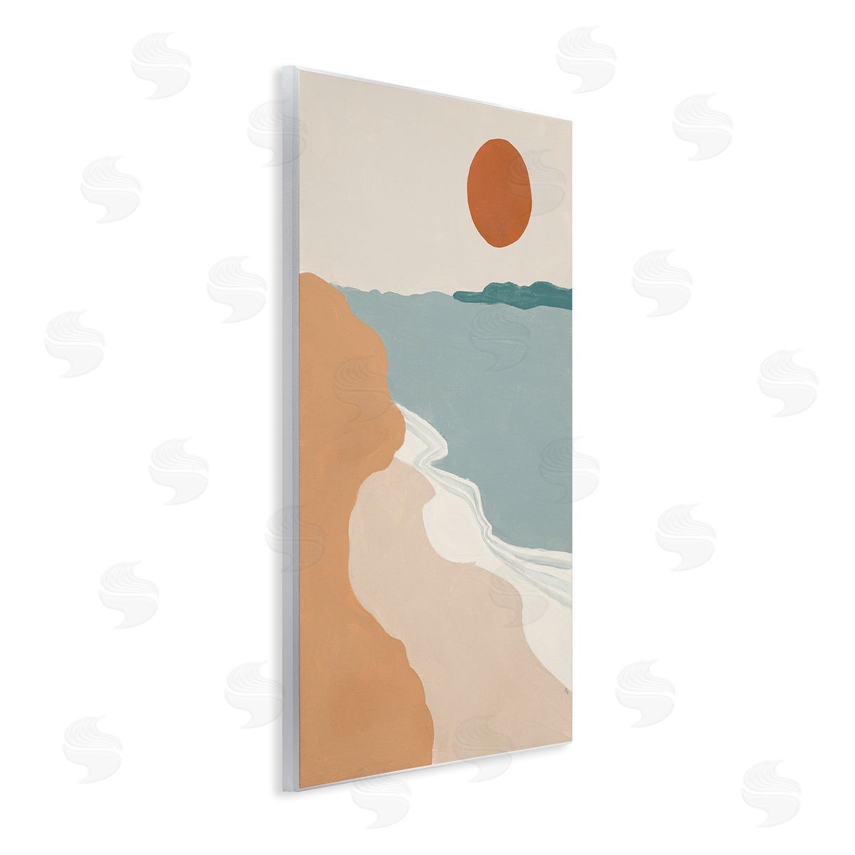 Patricia Pinto Soft Neutral Coastal Landscape Terracotta Brown Wall Plaque Art