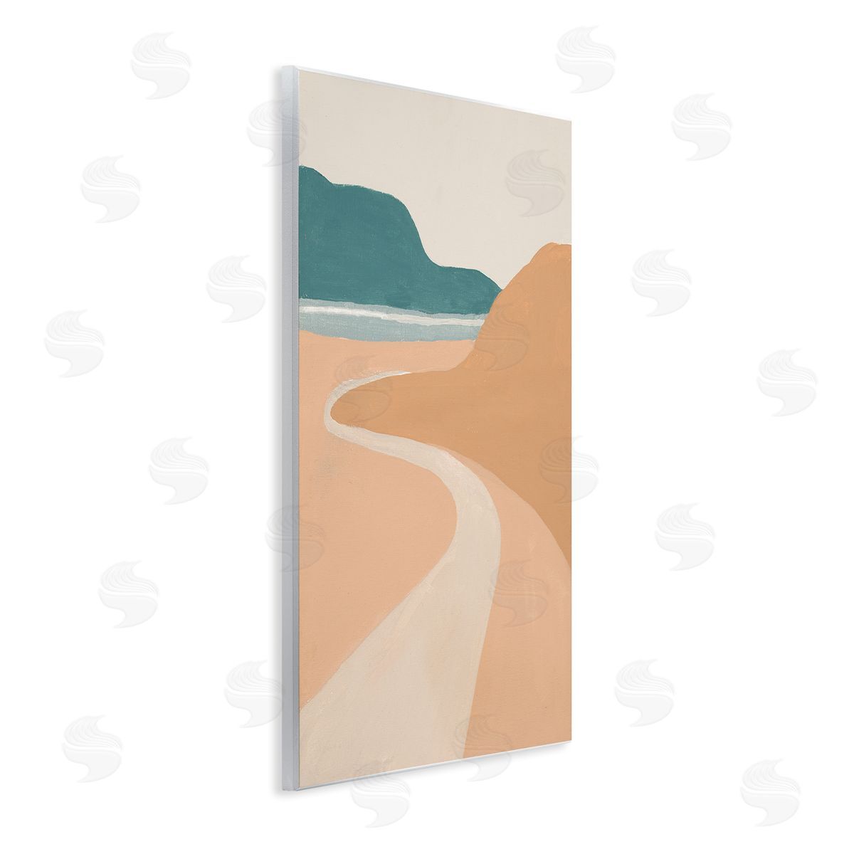Patricia Pinto Coastal Road Landscape Terracotta Brown Seascape Wall Plaque Art