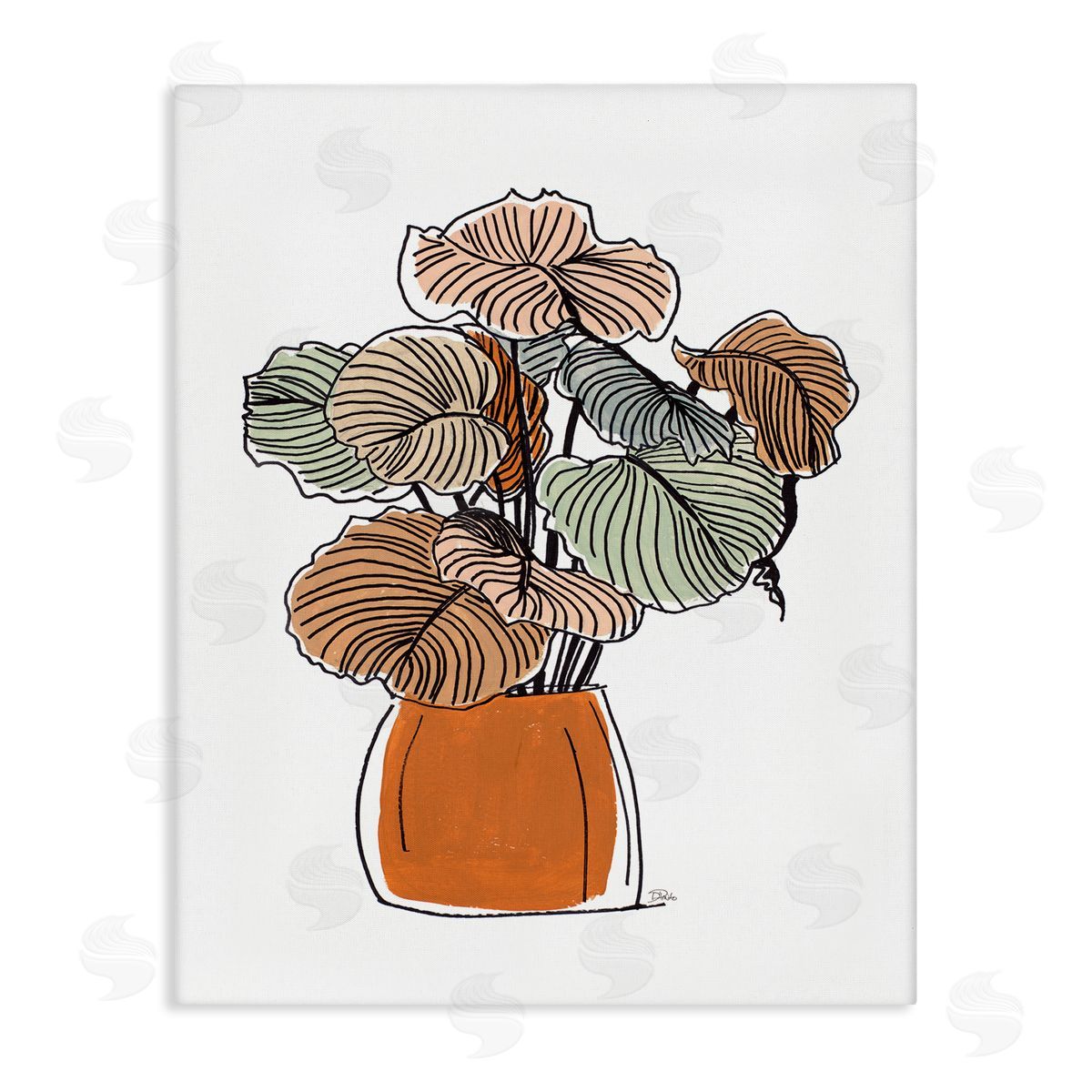 Patricia Pinto Playful Tropical Palms Philodendron House Plant Canvas Wall Art
