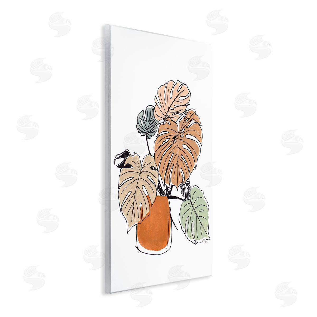 Patricia Pinto Playful Monstera Leaves Tropical House Plant Wall Plaque Art