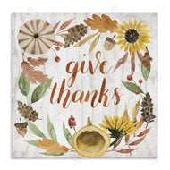 Grace Popp | Give Thanks Whimsical Typography Harvest Foliage