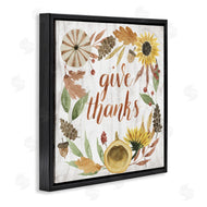 Grace Popp | Give Thanks Whimsical Typography Harvest Foliage