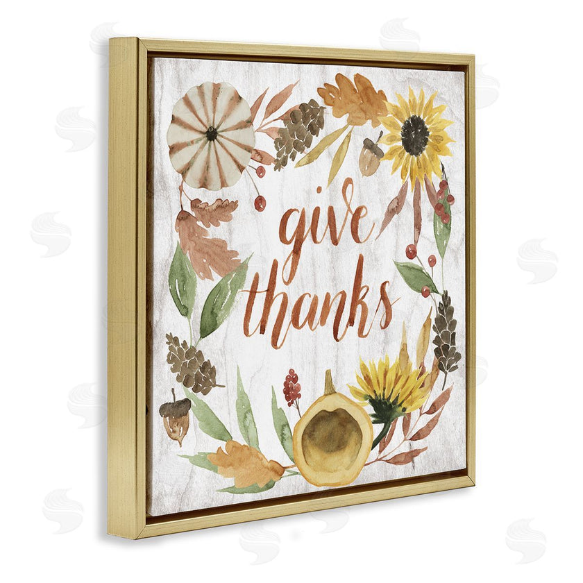 Grace Popp | Give Thanks Whimsical Typography Harvest Foliage