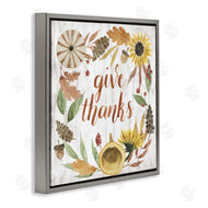 Grace Popp | Give Thanks Whimsical Typography Harvest Foliage
