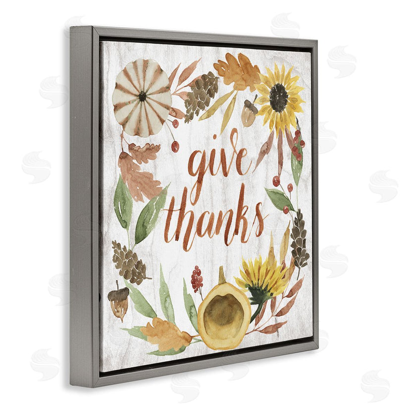 Grace Popp | Give Thanks Whimsical Typography Harvest Foliage