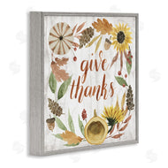 Grace Popp | Give Thanks Whimsical Typography Harvest Foliage