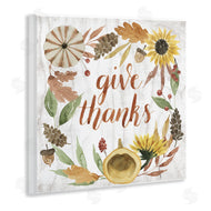 Grace Popp | Give Thanks Whimsical Typography Harvest Foliage