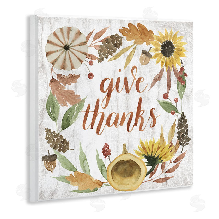 Grace Popp | Give Thanks Whimsical Typography Harvest Foliage