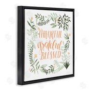 Grace Popp | Thankful Grateful Blessed Phrase Soft Green Floral Plants