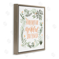 Grace Popp | Thankful Grateful Blessed Phrase Soft Green Floral Plants
