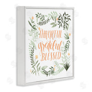 Grace Popp | Thankful Grateful Blessed Phrase Soft Green Floral Plants