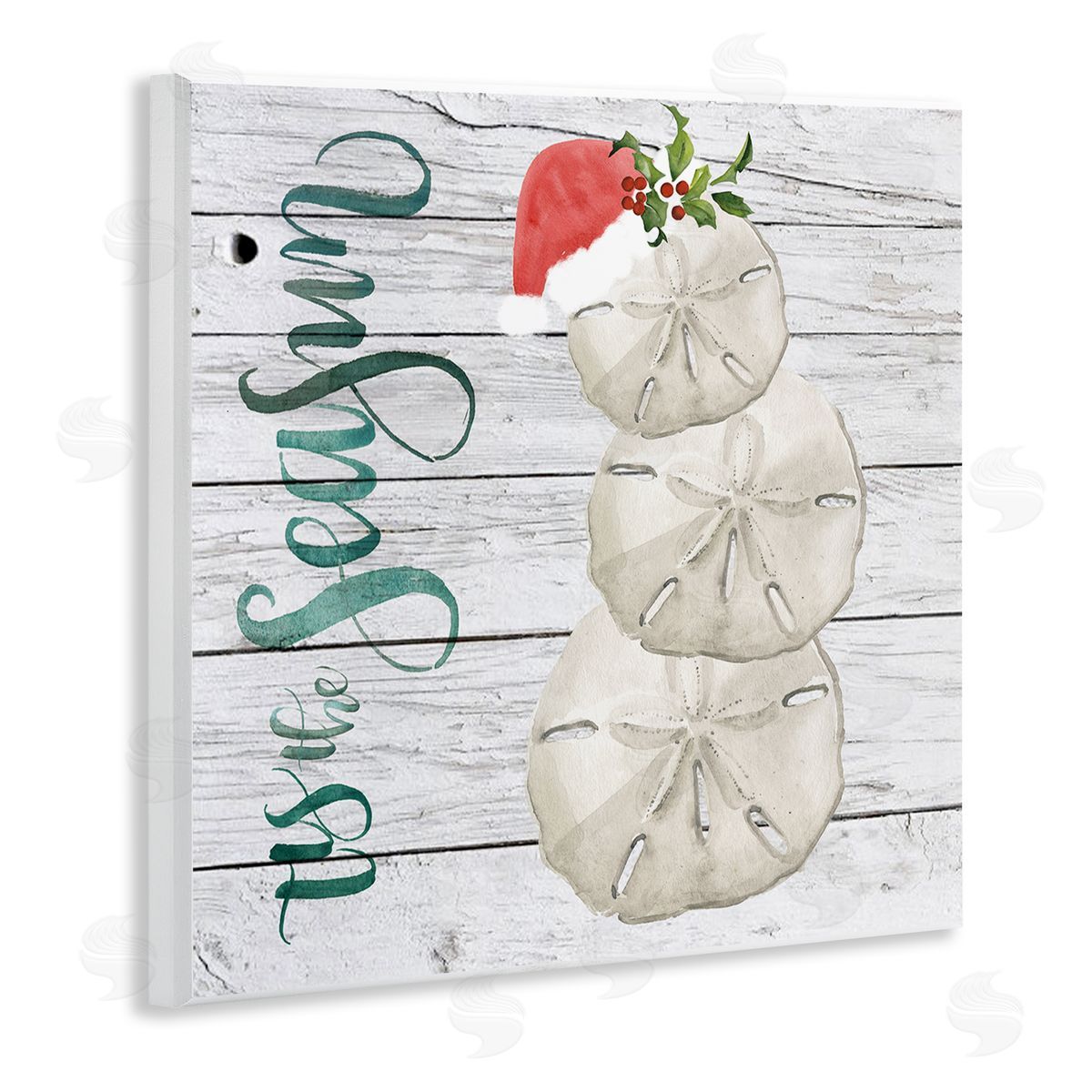Jennifer Paxton Parker Tis the Sea Sun Phrase Christmas Sand Dollars Wall Plaque Art
