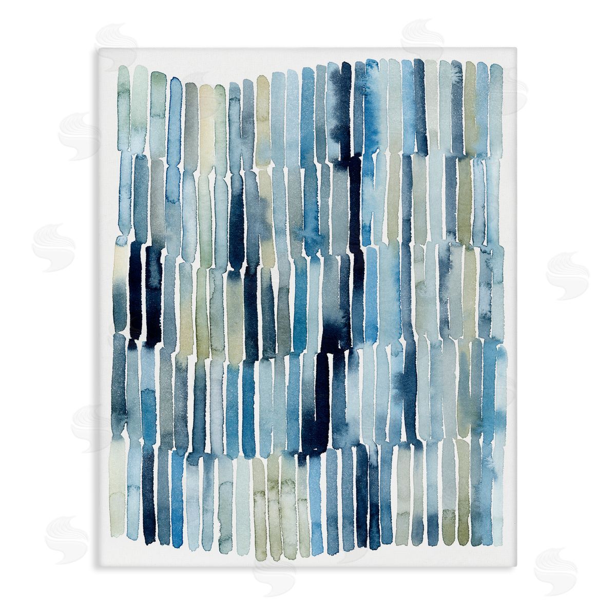 Grace Popp Nautical Inspired Abstraction Blue Beige Blocked Lines Canvas Wall Art