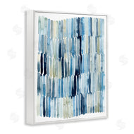 Grace Popp | Nautical Inspired Abstraction Blue Beige Blocked Lines