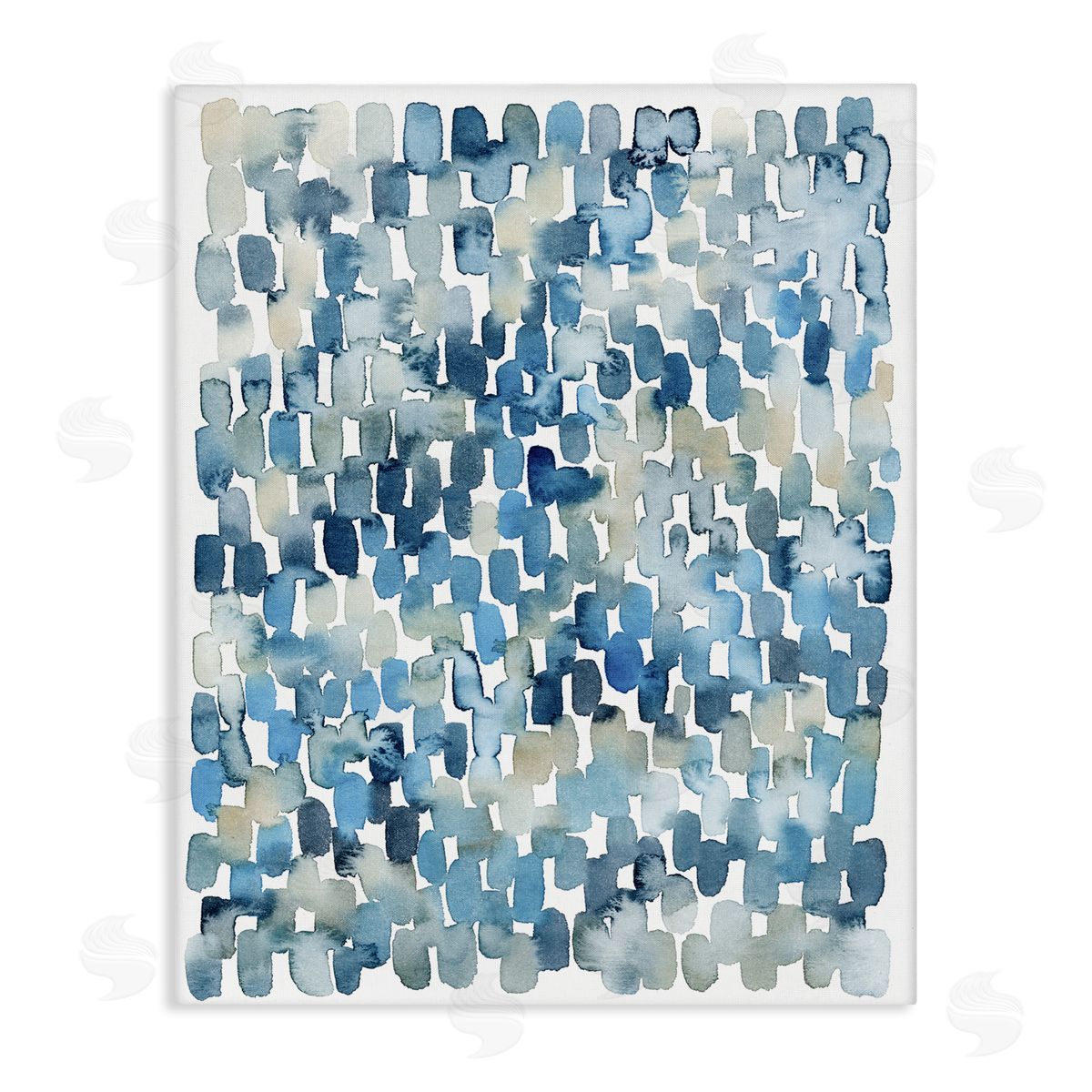 Grace Popp Coastal Tile Abstract Soft Blue Beige Shapes Canvas Wall Art