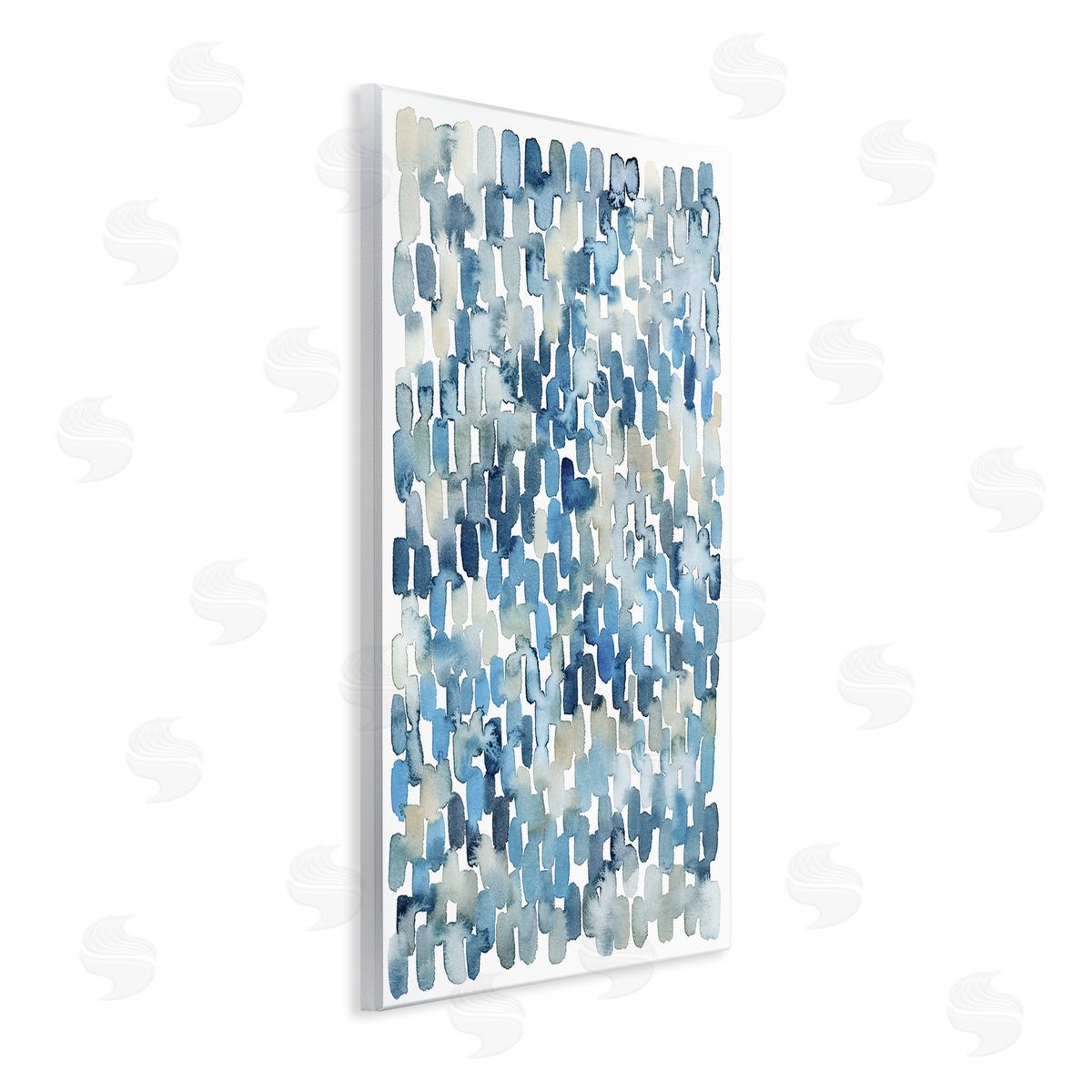 Grace Popp Coastal Tile Abstract Soft Blue Beige Shapes Wall Plaque Art