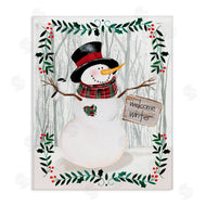 Jennifer Paxton Parker | Winter Welcome Greeting Snowman Forest Holly Florals