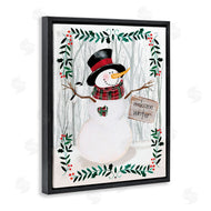 Jennifer Paxton Parker | Winter Welcome Greeting Snowman Forest Holly Florals