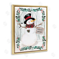 Jennifer Paxton Parker | Winter Welcome Greeting Snowman Forest Holly Florals