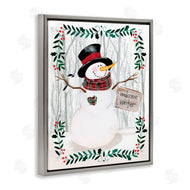 Jennifer Paxton Parker | Winter Welcome Greeting Snowman Forest Holly Florals