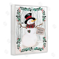 Jennifer Paxton Parker | Winter Welcome Greeting Snowman Forest Holly Florals