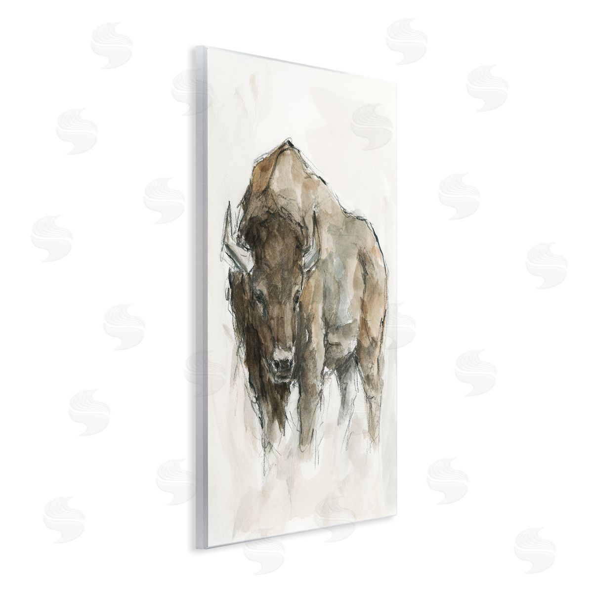 Western American Buffalo Wood Plaque Wall Art, Home Decor by Ethan Harper