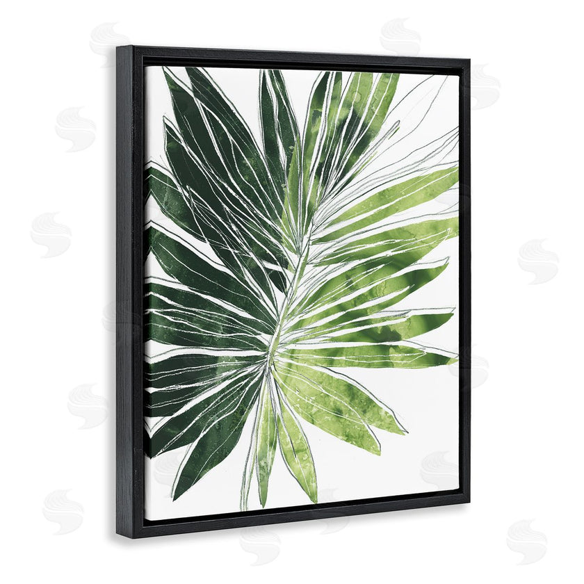 June Erica Vess | Green Pop Palm Leaves Expressive Linework