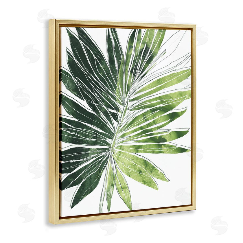 June Erica Vess | Green Pop Palm Leaves Expressive Linework