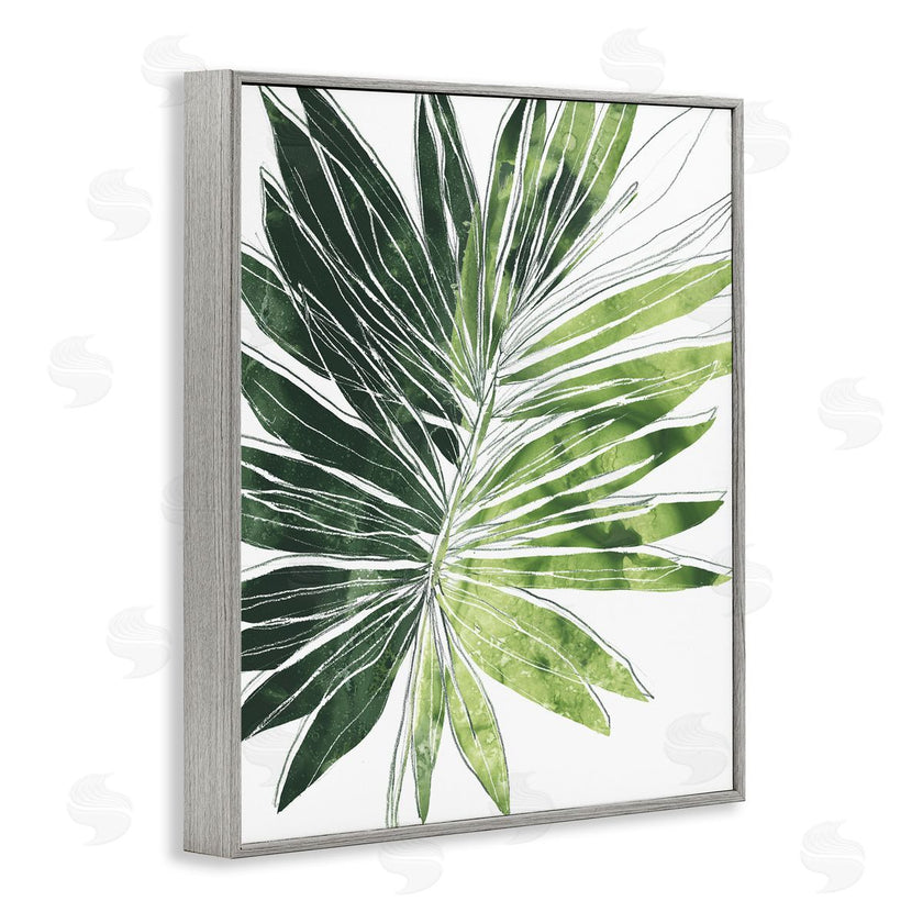 June Erica Vess | Green Pop Palm Leaves Expressive Linework